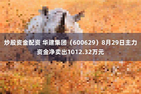 炒股资金配资 华建集团（600629）8月29日主力资金净卖出1012.32万元