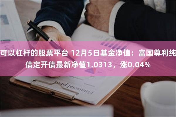 可以杠杆的股票平台 12月5日基金净值：富国尊利纯债定开债最新净值1.0313，涨0.04%